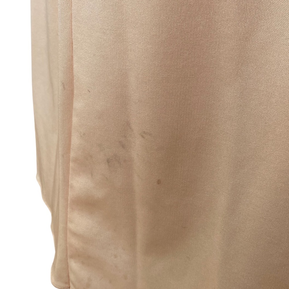 True 60's / 70's Peach Draped Cowl Neck Spaghetti Strap Prom Formal Evening Gown - Picture 8 of 13